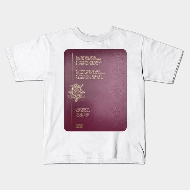 Belgium Passport Kids T-Shirt by Islanr